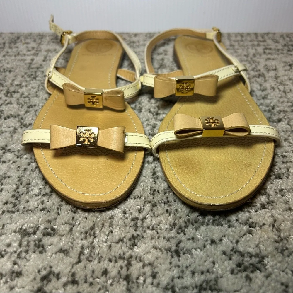 Tory Burch Brown Kailey Patent Leather Strappy Sandals Size 8